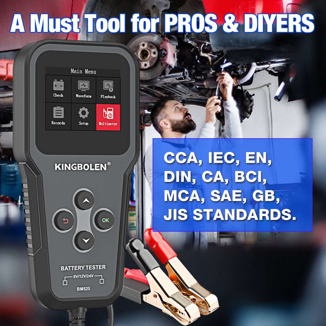 KINGBOLEN BM520 battery tester is based on 10 battery standards