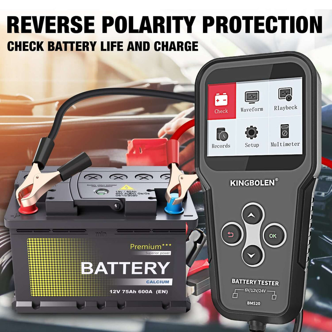 KINGBOLEN BM520 6V 12V 24V Car Battery Analyzer