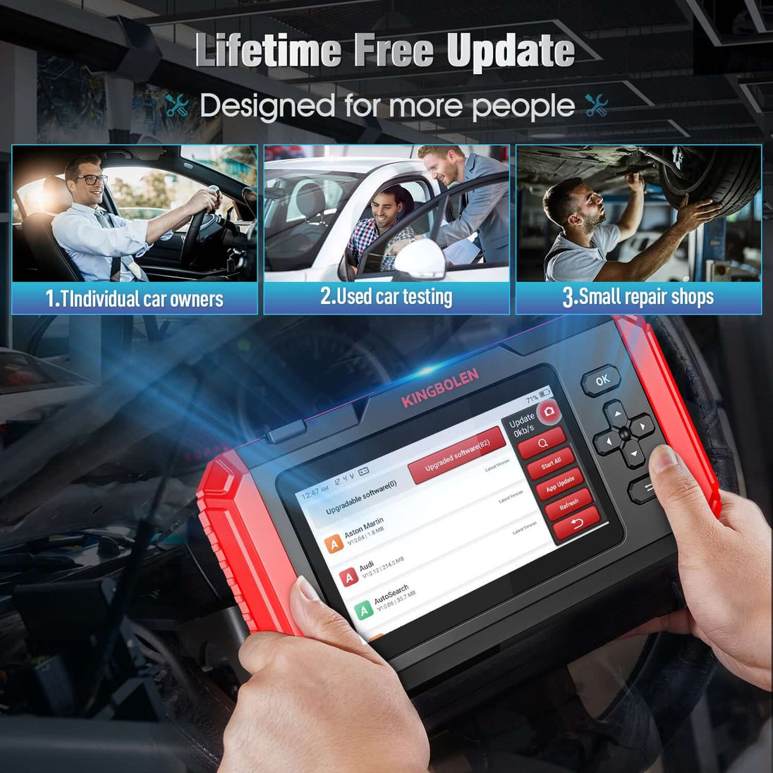 KINGBOLEN S500 S600 S800 4 Systems OBD2 Scanner with Reset Functions and Lifetime free update