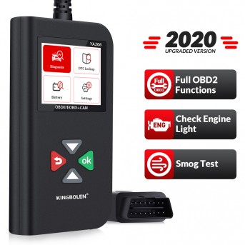 KINGBOLEN OBD2 Scanner YA-206 Code Reader,Car Engine Scan Tool with Full OBD2 Functions,Read and Clear DTCs for MIL Turn-Off Check Engine Light ,Car Code Scanner for O2 Sensor and Smog Test