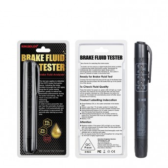 10 Pieces kingbolen Brake Fluid Tester Pen Automotive Liquid Testing Tool for DOT3/DOT4/DOT5.1 Brake Fluid Tester Green/Yellow/Red LED