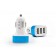 New Arrival Max 3 Port Car USB Charger Mini Mobile Phone Charger for iPhone 6/5/4S for Samsung Galaxy Multi-color Optional