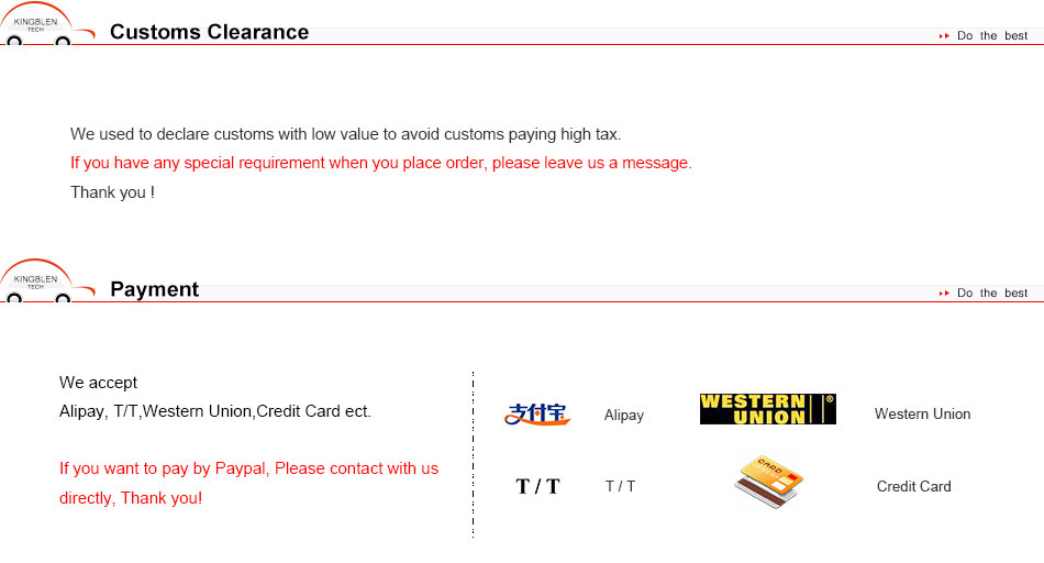 Customs clearance & Payment