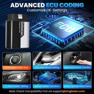 KINGBOLEN SOLOSCAN OBD2 Bluetooth Scanner for GM & Chevrolet– Lifetime Free Updates, Bi-Directional Control, ECU Coding & Full System Diagnostics