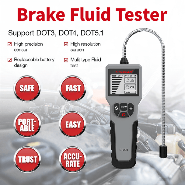 KINGBOLEN BF200 Brake Fluid Tester for DOT3 DOT4 DOT5.1
