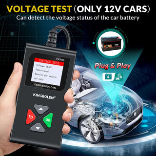 KINGBOLEN YA100 OBD2 Scanner Engine Fault Code Reader, support battery test